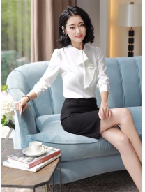 女式白色長袖襯衣