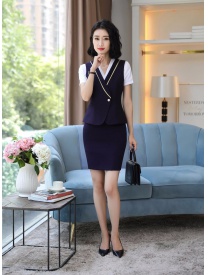 女式短款馬甲藏藍(lán)色