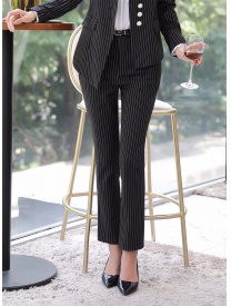 女式三?？蹢l紋西裝配套西褲 黑色