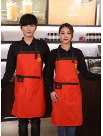 兜蓋圍裙 桔黃