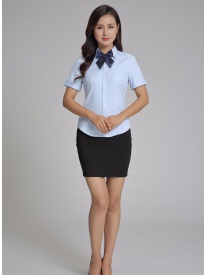 女式短袖襯衣 淺藍色