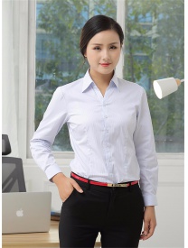 女式長(zhǎng)袖襯衣 藍(lán)色細(xì)斜紋
