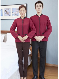 保潔服小領(lǐng) 紅色