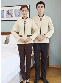 保潔服小領(lǐng) 米黃